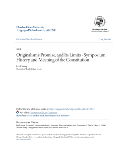 Originalism`s Promise, and Its Limits
