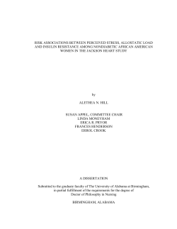 risk associations between perceived stress, allostatic load
