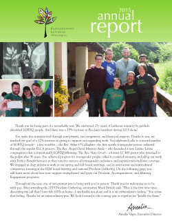 2015 Annual Report - Extraordinary Lutheran Ministries