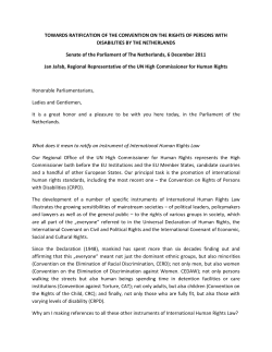 TOWARDS RATIFICATION OF THE CONVENTION ON THE RIGHTS