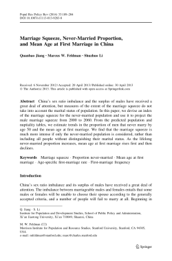 Marriage Squeeze, Never-Married Proportion, and Mean Age at First