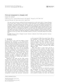 Forest pest management in a changing world