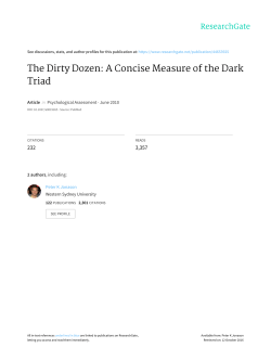 The Dirty Dozen: A Concise Measure of the Dark Triad