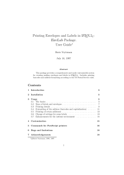 Printing Envelopes and Labels in LATEX2&epsilon;: EnvLab Package. User