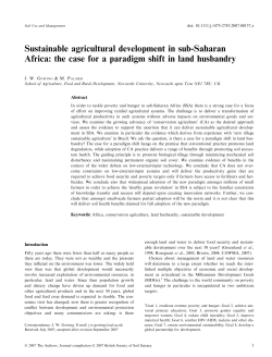 Sustainable agricultural development in sub