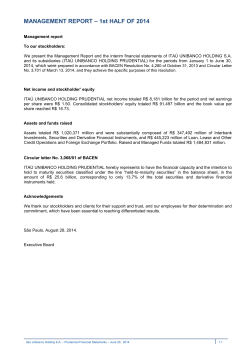 MANAGEMENT REPORT &ndash; 1st HALF OF 2014