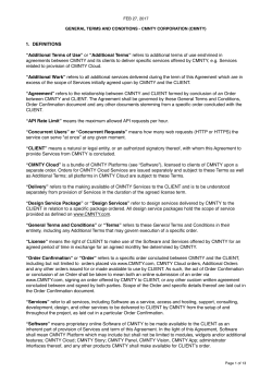 Additional Terms - CMNTY Corporation