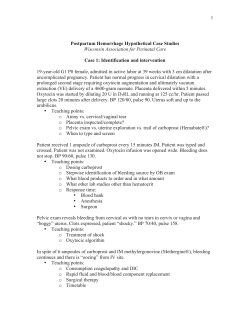 1 Postpartum Hemorrhage Hypothetical Case Studies Wisconsin