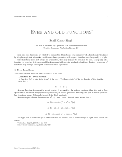 Even and odd functions