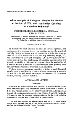 Iodine Analysis of Biological Samples by Neutron