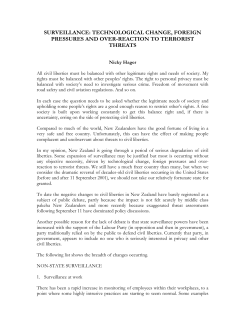 surveillance: technological change, foreign pressures and