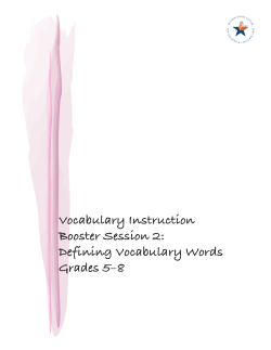Defining Vocabulary Words Grades 5&ndash;8