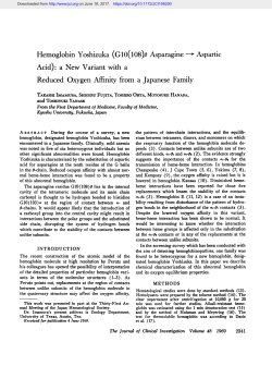 Hemoglobin Yoshizuka (G10(108) Asparagine Aspartic Acid): a