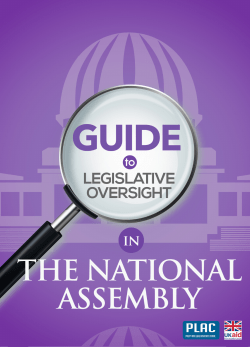 Guide to Legislative Oversight in the National Assembly