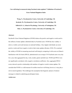 Can well-being be measured using Facebook status