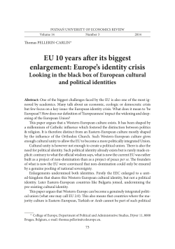 EU 10 years after its biggest enlargement: Europe`s identity crisis