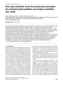 One-step synthetic route for producing nanoslabs: Zn