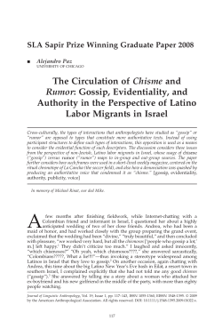 The Circulation of Chisme and Rumor: Gossip, Evidentiality