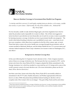 Bans on Abortion Coverage in Government-Run Health