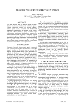 Prosodic Prominence Detection in Speech