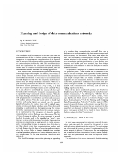 Planning and design of data communications networks