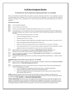 H-1B Non-Immigrant Worker - University of New Hampshire
