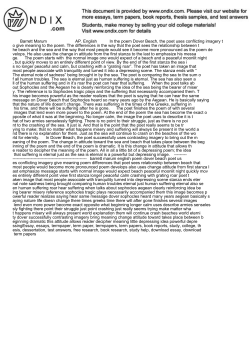 Barrett Marum AP. English In the poem Dover Be