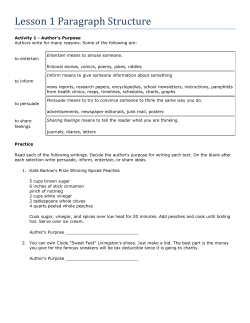 Lesson 1 Paragraph Structure
