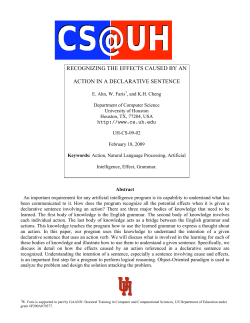 recognizing the effects caused by an action in a declarative sentence