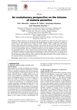 An evolutionary perspective on the kinome of malaria parasites
