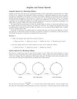 Angular and Linear Speeds