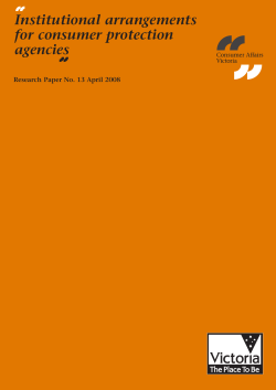 Institutional arrangements for consumer protection agencies