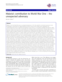 Malaria`s contribution to World War One – the
