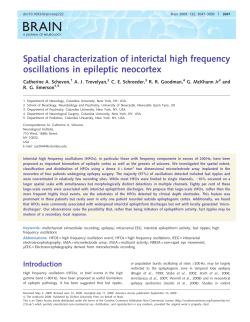 Spatial characterization of interictal high frequency