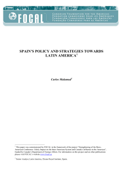 Spain`s Policy and Strategies Towards Latin America