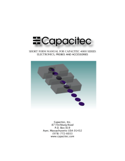 SHORT FORM MANUAL FOR CAPACITEC 4000