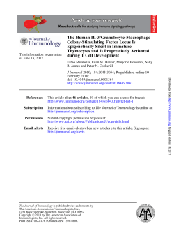 during T Cell Development Thymocytes and Is Progressively