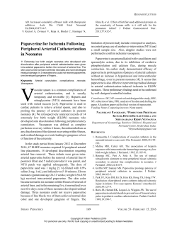 Papaverine for Ischemia Following Peripheral Arterial