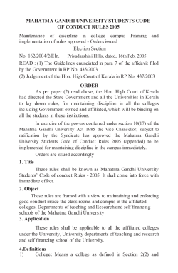 MAHATMA GANDHI UNIVERSITY STUDENTS CODE OF
