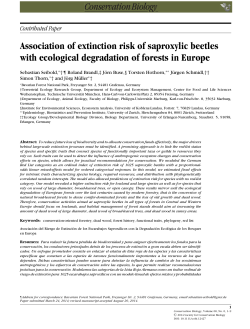 Contributed Paper Association of extinction risk of saproxylic beetles