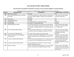 PLANS QUANTITY ITEMS