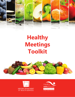 Healthy Meetings Toolkit - Healthy Arizona Worksites Program