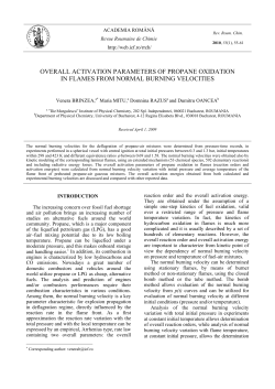 overall activation parameters of propane oxidation in flames from
