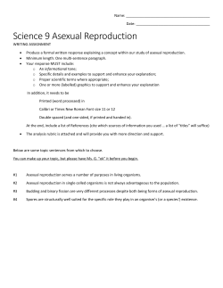 Science 9 Asexual Reproduction