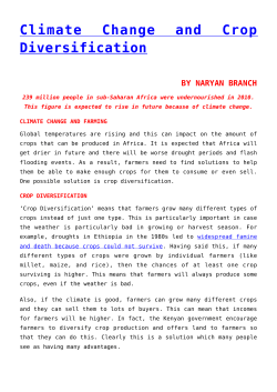 Climate Change and Crop Diversification