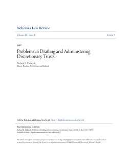 Problems in Drafting and Administering Discretionary Trusts