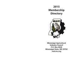 2015 Membership Directory - Mississippi Agricultural Industry Council