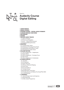 Audacity Course Digital Editing
