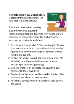 Introducing New roducing New Vocabulary