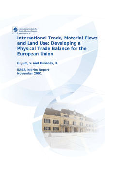 International Trade, Material Flows and Land Use